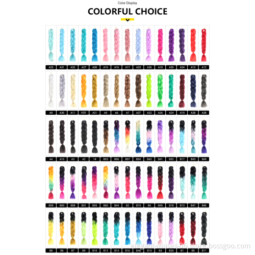 Synthetic ombre color fiber hot water jumbo box Pre stretched braiding Yaki hair braiding extension